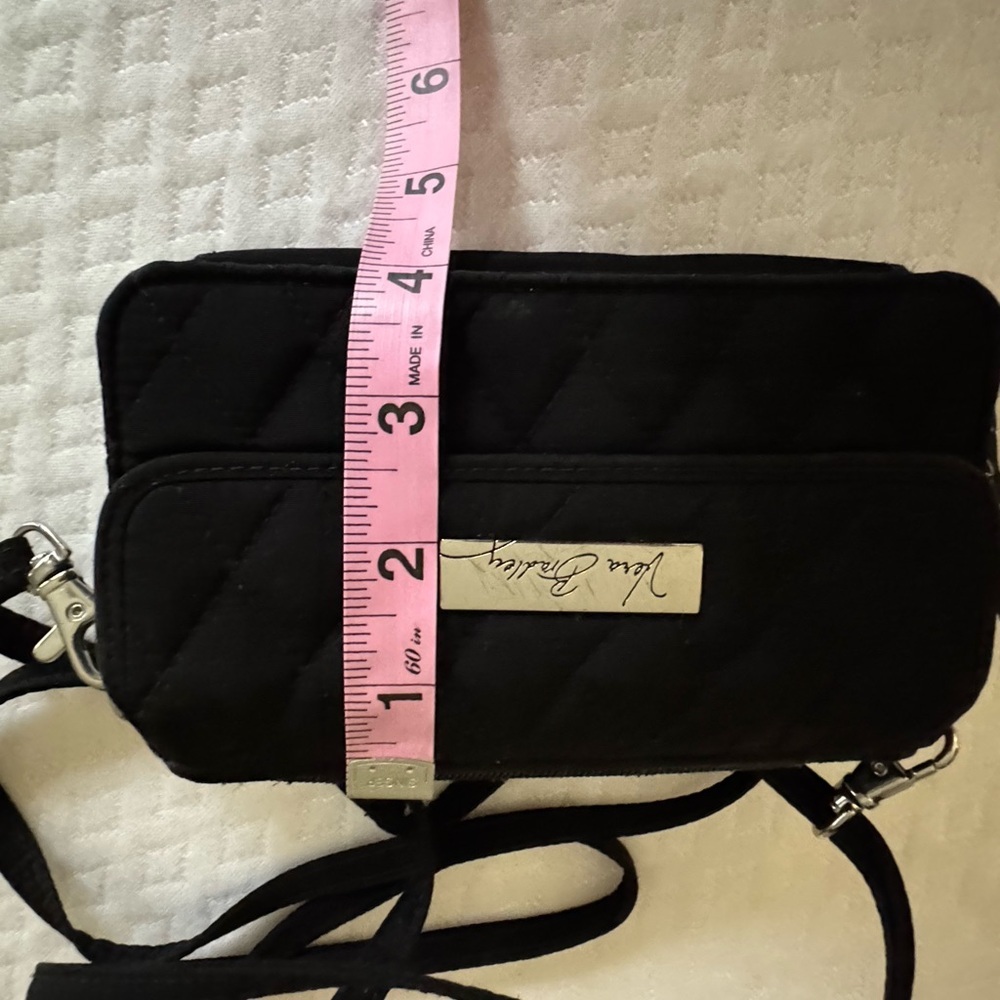 Vera Bradley Black Quilted Crossbody Wallet Bag - Picture 8 of 8